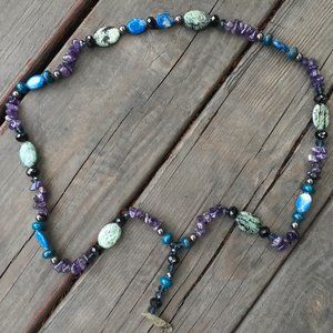 Amethyst Jasper Green Kyanite Necklace